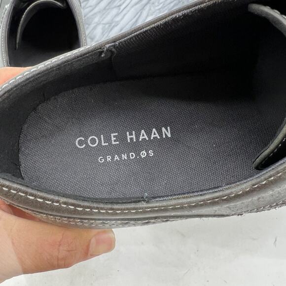 Cole Haan Mens 10 Shoes Grey Grand OS Leather Lace Up Wingtip Dress C24895 - Picture 12 of 15